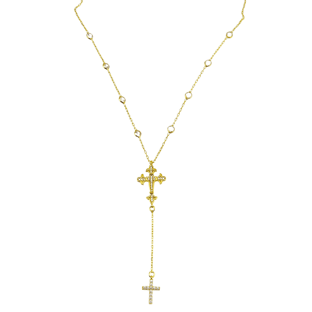 Cross Lariat Necklace