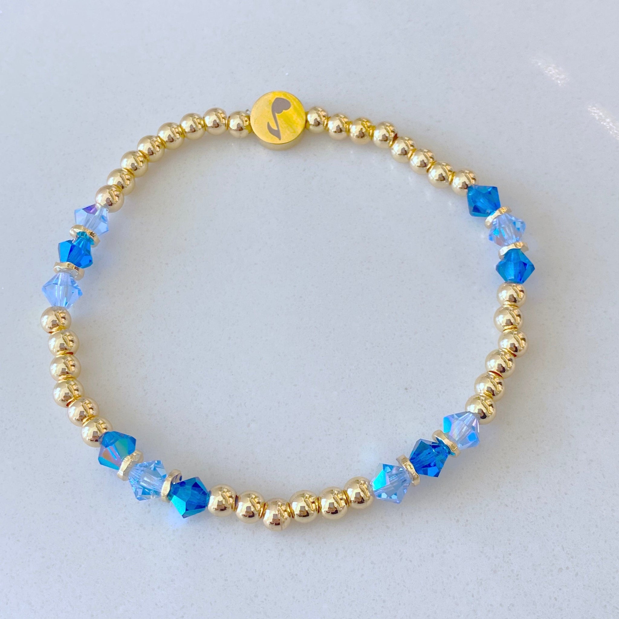 Capri Blue Swarovski Bead Bracelet