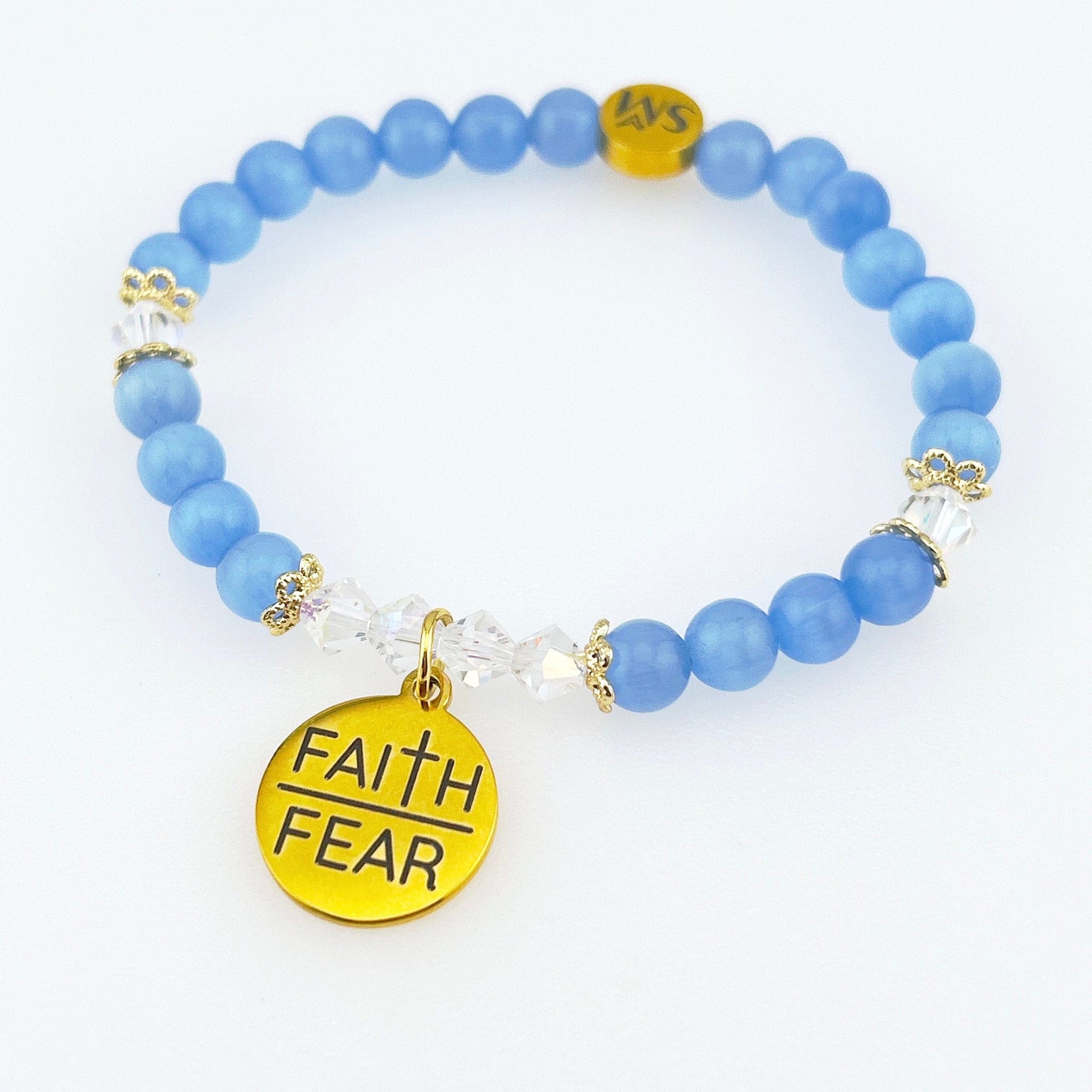 Personalized "Faith/Fear" Cat Eye Bracelet