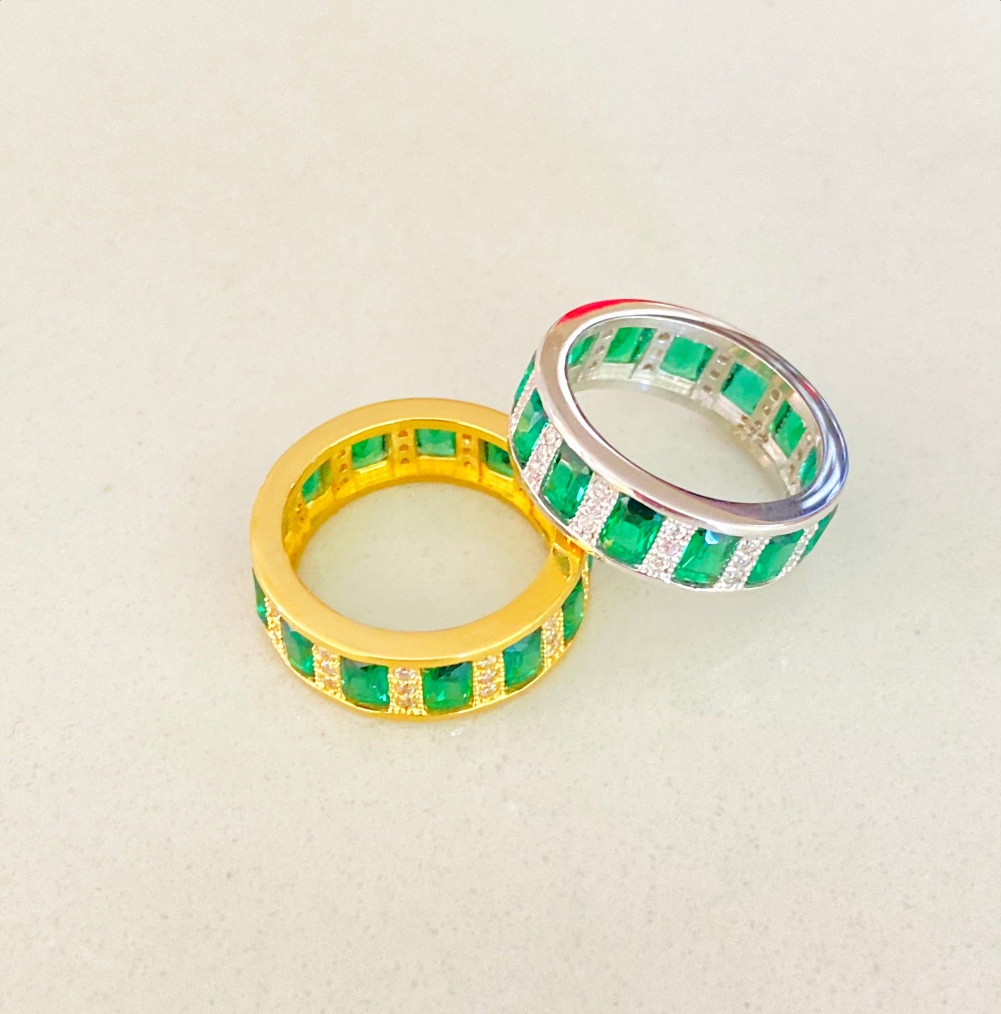 Emerald Deco Eternity Ring