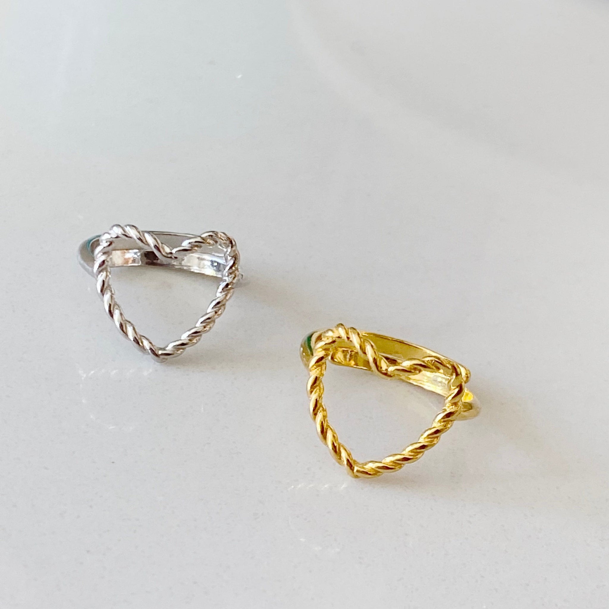Twisted Heart Adjustable Ring